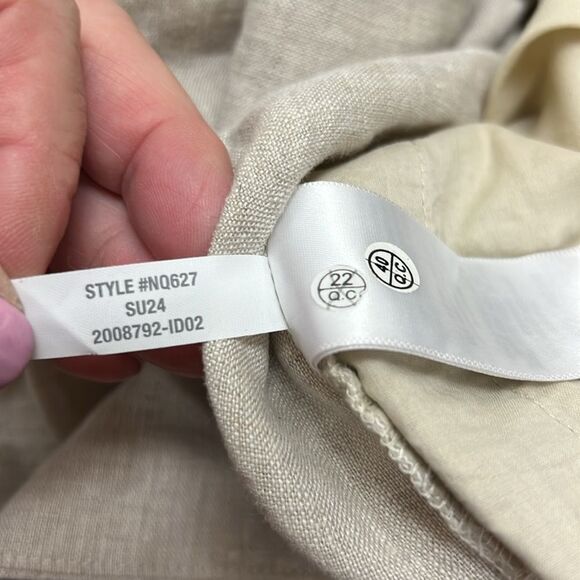 Madewell NQ627  V-Neck Mini Dress in 100% Linen in Natural size xxs - Picture 7 of 7